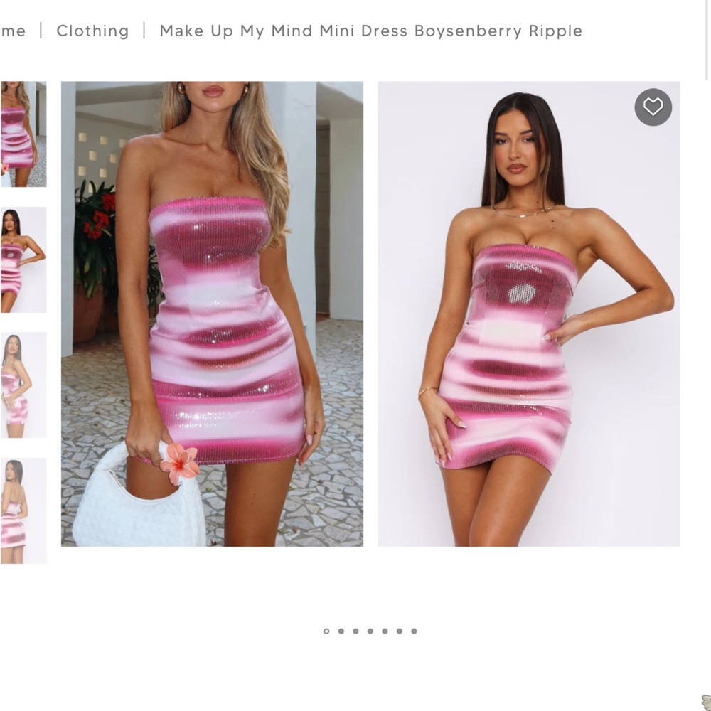 White Fox Make Up My Mind Mini Dress Boysenberry Ripple Strapless